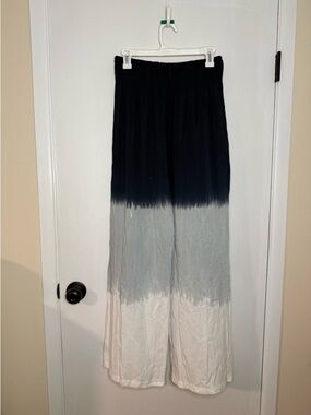 Navy to White Ombre Wide Leg Pants